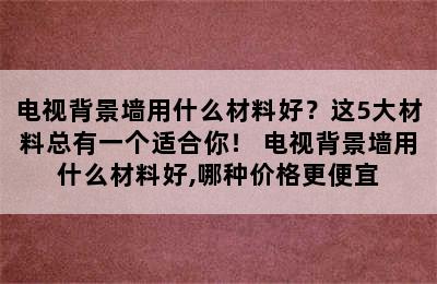 电视背景墙用什么材料好？这5大材料总有一个适合你！ 电视背景墙用什么材料好,哪种价格更便宜